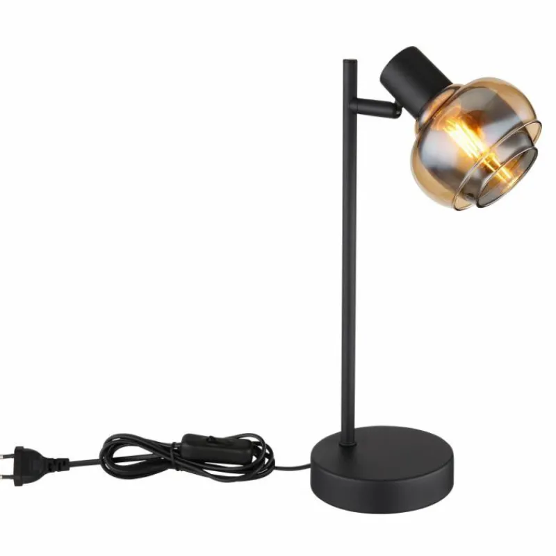 Suspension Verre Fumé-Luminaires Globo Lighting Lampe de table Globo TOKKI Noir, 1 lumière