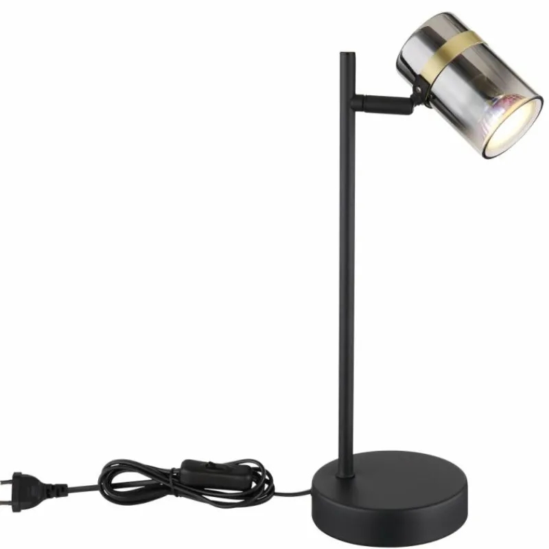 Suspension Verre Fumé-Luminaires Globo Lighting Lampe de table Globo TRABBY Noir, 1 lumière