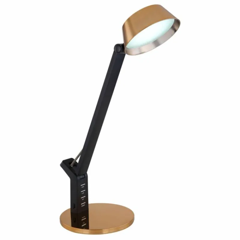 Lampes Dorées-Luminaires Globo Lighting Lampe de table Globo URSINO LED Or, Noir, 1 lumière