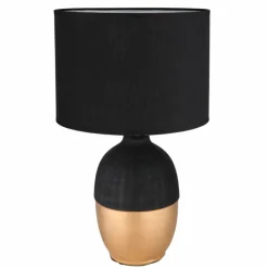 Lampes En Tissu-Luminaires Globo Lighting Lampe de table Globo VALENTINO Or, Noir, 1 lumière