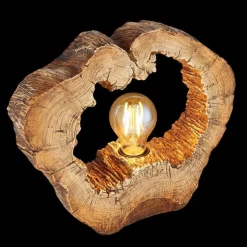 Lampes En Bois-Luminaires Globo Lighting Lampe de table Globo VINZENZ Bois foncé, 1 lumière