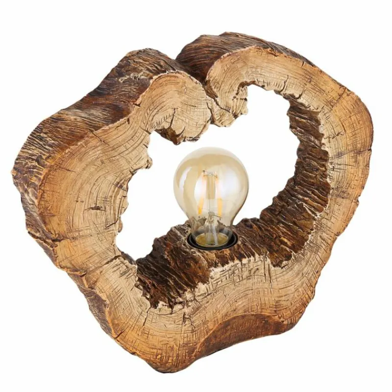 Lampes En Bois-Luminaires Globo Lighting Lampe de table Globo VINZENZ Bois foncé, 1 lumière