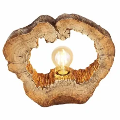 Lampes En Bois-Luminaires Globo Lighting Lampe de table Globo VINZENZ Bois foncé, 1 lumière