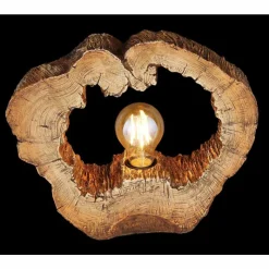 Lampes En Bois-Luminaires Globo Lighting Lampe de table Globo VINZENZ Bois foncé, 1 lumière