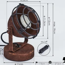 Lampes Industrielles-hofstein Lampe de table Glostrup Rouille, 1 lumière