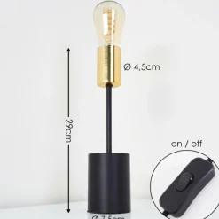 Luminaires Rustiques-hofstein Lampe de table Gnarp Or, Noir, 1 lumière