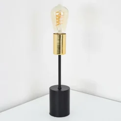 Luminaires Rustiques-hofstein Lampe de table Gnarp Or, Noir, 1 lumière