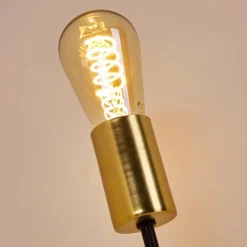 Luminaires Rustiques-hofstein Lampe de table Gnarp Or, Noir, 1 lumière