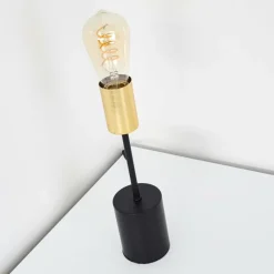 Luminaires Rustiques-hofstein Lampe de table Gnarp Or, Noir, 1 lumière