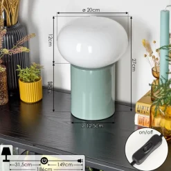 hofstein Lampe de table Godrie Bleu, 1 lumière