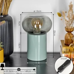 Luminaires Scandinaves-hofstein Lampe de table Godrie Bleu, 1 lumière