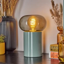 Luminaires Scandinaves-hofstein Lampe de table Godrie Bleu, 1 lumière