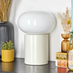 hofstein Lampe de table Godrie Crème, 1 lumière