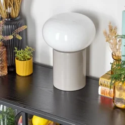 hofstein Lampe de table Godrie Taupe, 1 lumière