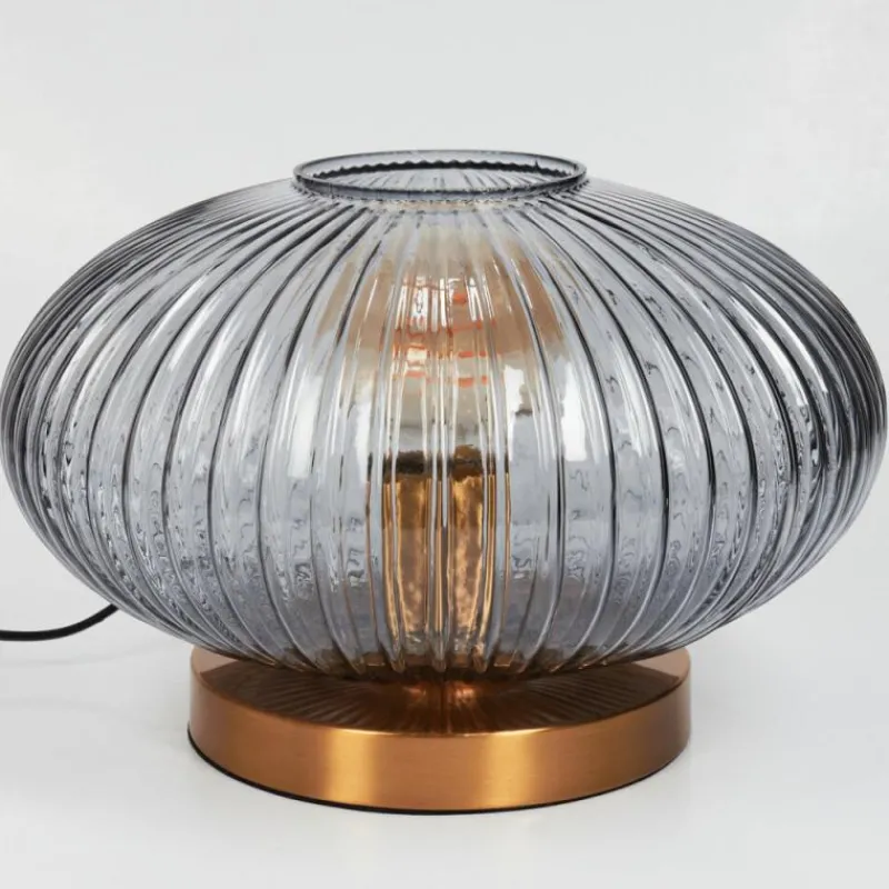 Suspension Verre Fumé-hofstein Lampe de table Goldenville Laiton, 1 lumière