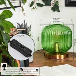 hofstein Lampe de table Goldenville Laiton, 1 lumière