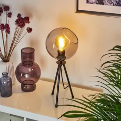 Suspension Verre Fumé-hofstein Lampe de table Gondar Noir, 1 lumière