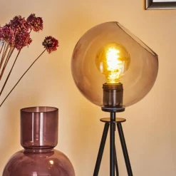 Suspension Verre Fumé-hofstein Lampe de table Gondar Noir, 1 lumière