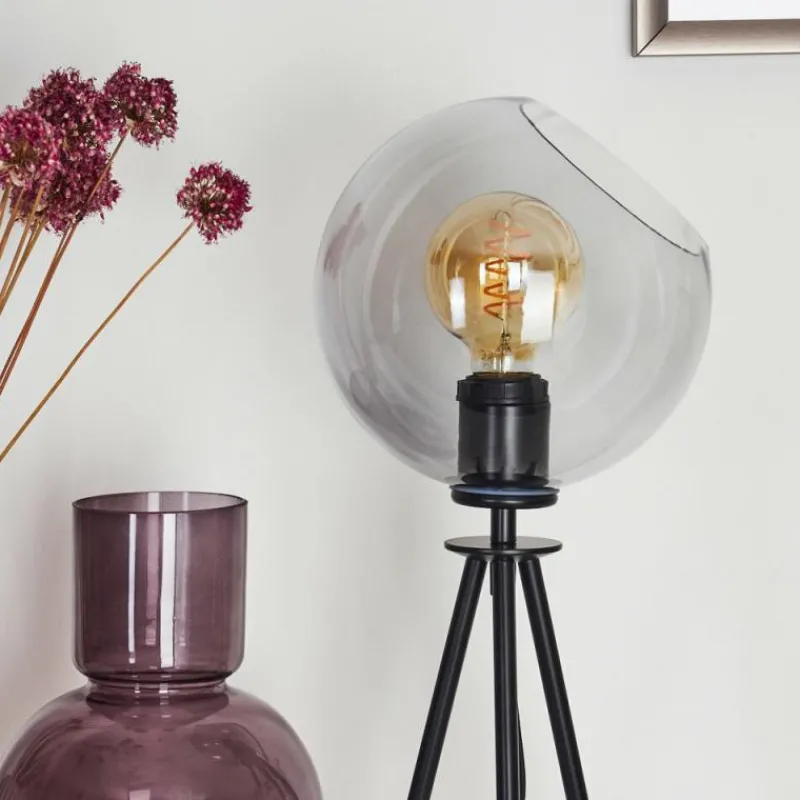 Suspension Verre Fumé-hofstein Lampe de table Gondar Noir, 1 lumière