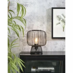 Style Boho-Chic-Good & Mojo Lampe de table CANGO Noir, 1 lumière
