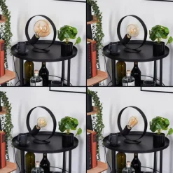 Lampes Industrielles-hofstein Lampe de table Gourguel Noir, 1 lumière