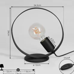 Lampes Industrielles-hofstein Lampe de table Gourguel Noir, 1 lumière