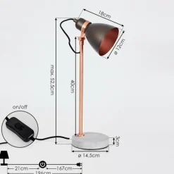 Luminaires Scandinaves-hofstein Lampe de table Guinzo Gris, Cuivre, 1 lumière