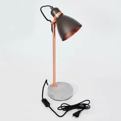 Luminaires Scandinaves-hofstein Lampe de table Guinzo Gris, Cuivre, 1 lumière
