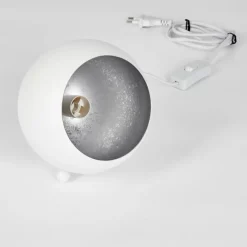 hofstein Lampe de table Hajo Argenté, Blanc, 1 lumière* Lampes À Poser