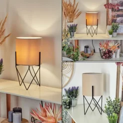Style Boho-Chic-hofstein Lampe de table Hallata Noir, 1 lumière