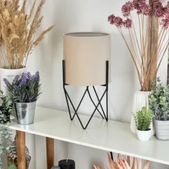 Style Boho-Chic-hofstein Lampe de table Hallata Noir, 1 lumière