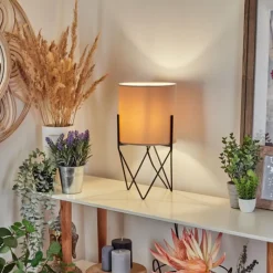 Style Boho-Chic-hofstein Lampe de table Hallata Noir, 1 lumière