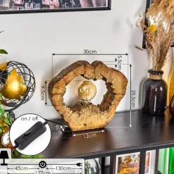 Luminaires Scandinaves-hofstein Lampe de table Hasteboda Brun, Couleur bois, 1 lumière