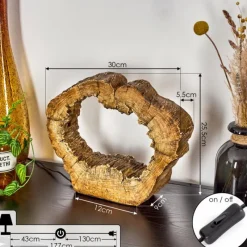 Luminaires Scandinaves-hofstein Lampe de table Hasteboda LED Brun, Couleur bois, 1 lumière