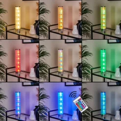 hofstein Lampe de table Hatara LED Chrome, 1 lumière, Télécommandes, Changeur de couleurs