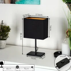 Lampes En Tissu-hofstein Lampe de table Heinikka Noir, 1 lumière