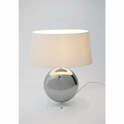 Luminaires Holländer Lampe de table Holländer BOWLING Argenté, Blanc, 1 lumière* Lampes À Poser