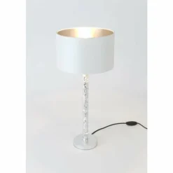 Lampes En Tissu-Luminaires Holländer Lampe de table Holländer CANCELLIERE ROTONDA PICCOLO Argenté, 1 lumière
