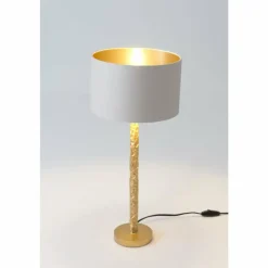 Lampes En Tissu-Luminaires Holländer Lampe de table Holländer CANCELLIERE ROTONDA PICCOLO Or, 1 lumière