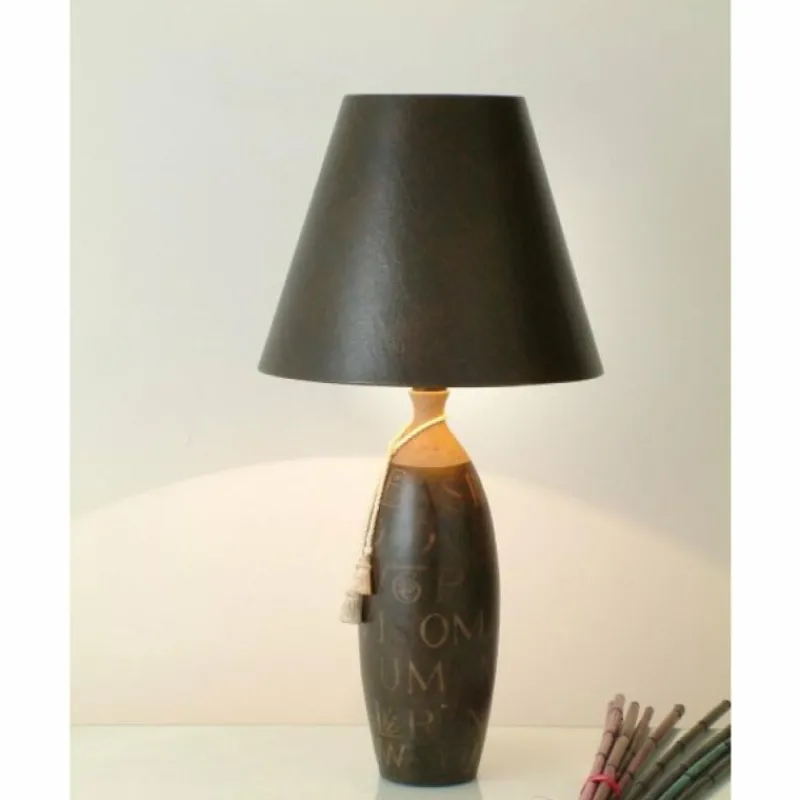 Lampes Dorées-Luminaires Holländer Lampe de table Holländer CARATTERE ALTA Brun foncé, 1 lumière