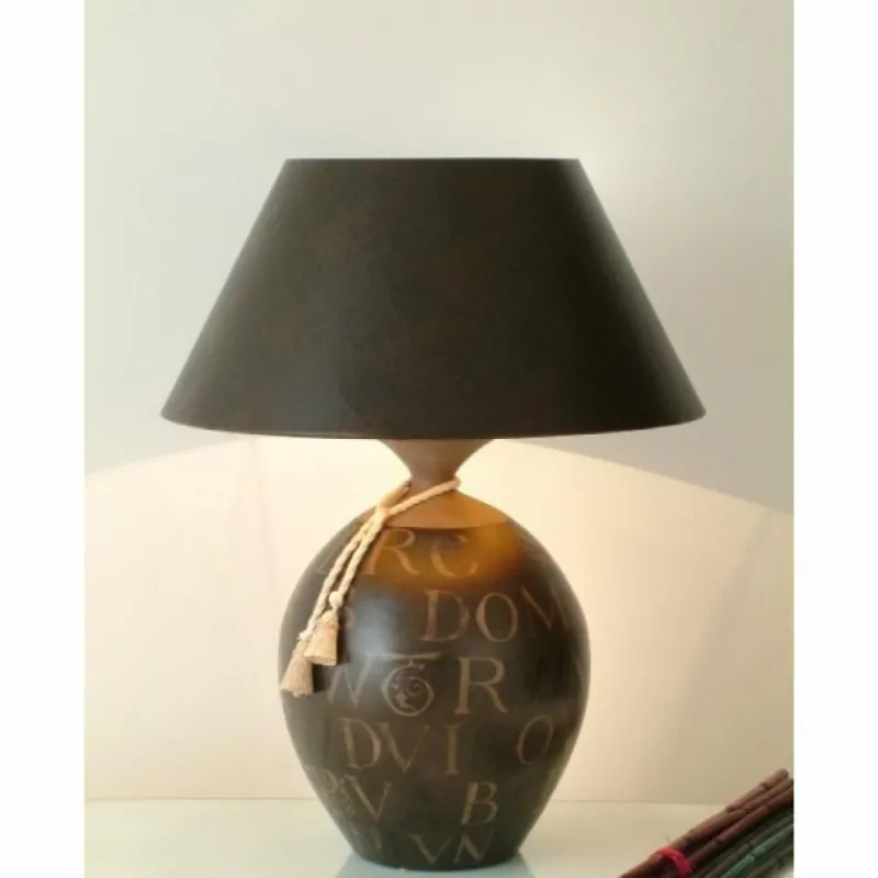 Lampes Dorées-Luminaires Holländer Lampe de table Holländer CARATTERE GRANDISSIMA Brun foncé, 1 lumière