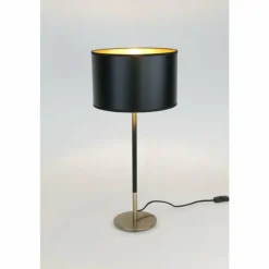 Lampes Dorées-Luminaires Holländer Lampe de table Holländer ENZIO Or, Noir, 1 lumière