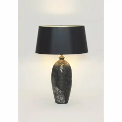 Lampes En Tissu-Luminaires Holländer Lampe de table Holländer MARY Or, Noir, Argenté, 1 lumière