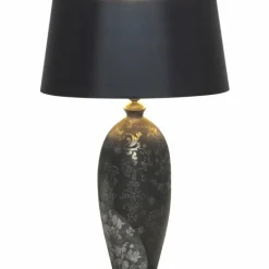 Lampes En Tissu-Luminaires Holländer Lampe de table Holländer MARY Or, Noir, Argenté, 1 lumière