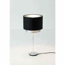 Lampes En Tissu-Luminaires Holländer Lampe de table Holländer MATTIA RUND Argenté, 1 lumière