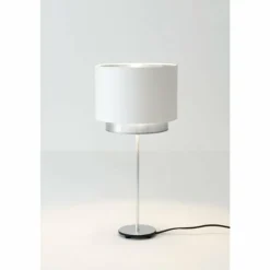 Lampes En Tissu-Luminaires Holländer Lampe de table Holländer MATTIA RUND Argenté, 1 lumière