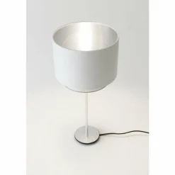 Lampes En Tissu-Luminaires Holländer Lampe de table Holländer MATTIA RUND Argenté, 1 lumière