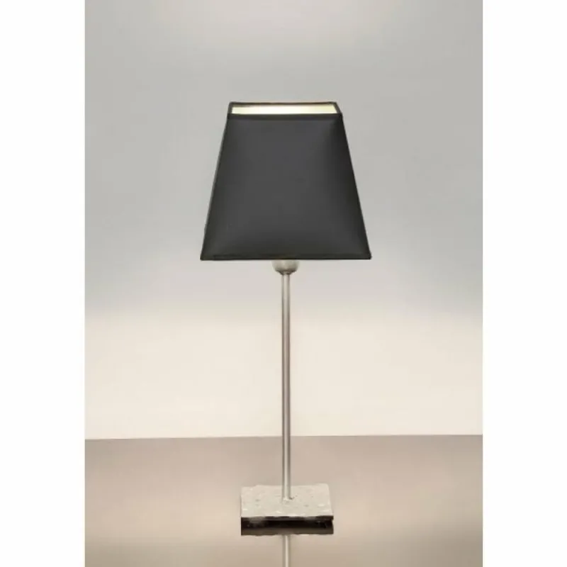 Lampes En Tissu-Luminaires Holländer Lampe de table Holländer MATTIA ECKIG Argenté, 1 lumière