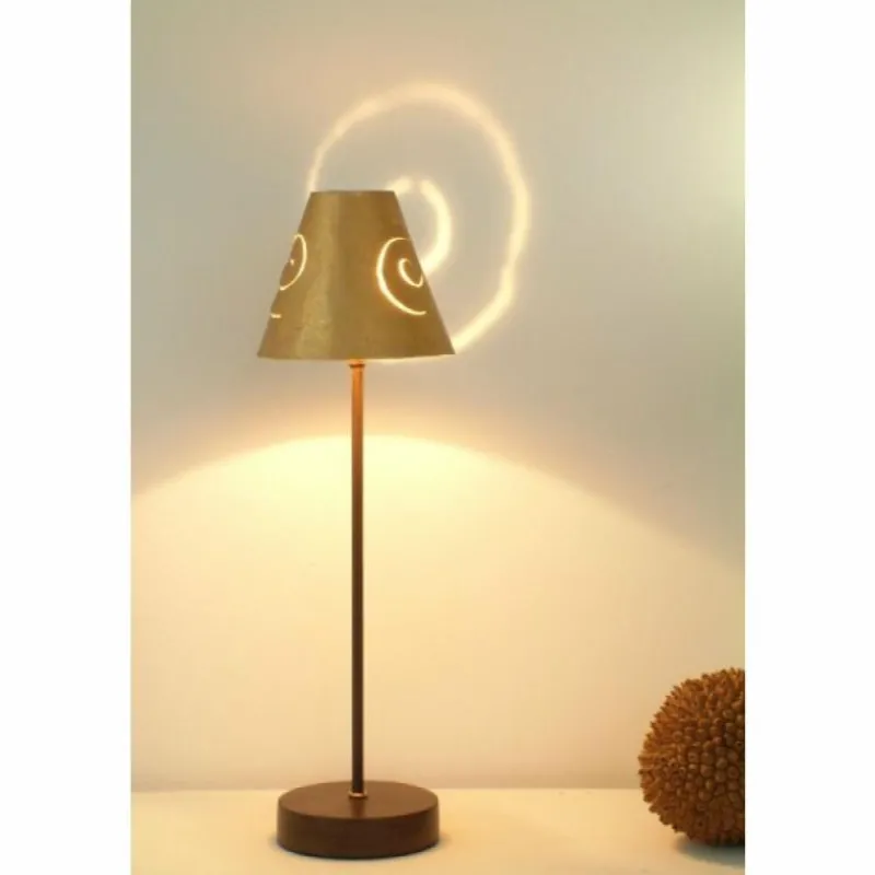 Lampes Dorées-Luminaires Holländer Lampe de table Holländer PICCOLA SCHERMO Brun doré, 1 lumière