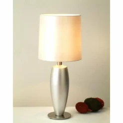 Lampes En Tissu-Luminaires Holländer Lampe de table Holländer SIGMA SOTTILE Argenté, 1 lumière